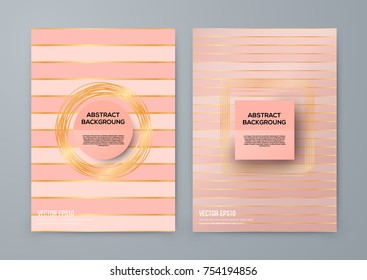 Brochure template with rose gold background. cover backdrop for banner or poster design