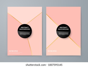 Brochure template with rose goldbackground. cover backdrop for banner or poster design