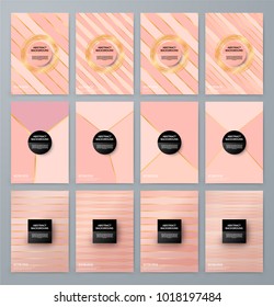 Brochure template with rose goldbackground. cover backdrop for banner or poster design
