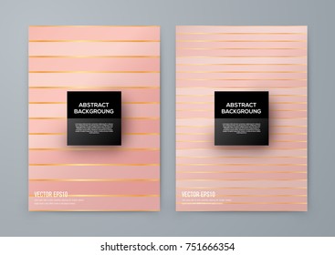 Brochure template with rose goldbackground. cover backdrop for banner or poster design