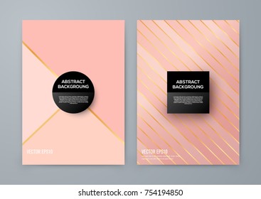 Brochure template with rose goldbackground. cover backdrop for banner or poster design
