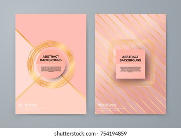Brochure template with rose goldbackground. cover backdrop for banner or poster design