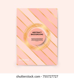 Brochure template with rose goldbackground. cover backdrop for banner or poster design