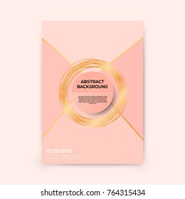 Brochure template with rose goldbackground. cover backdrop for banner or poster design