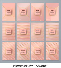 Brochure template with rose goldbackground. cover backdrop for banner or poster design