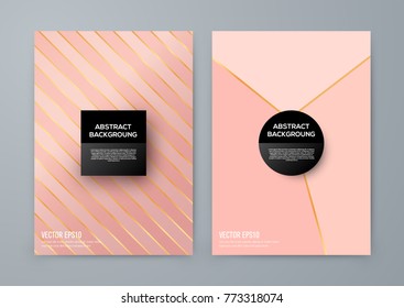 Brochure template with rose goldbackground. cover backdrop for banner or poster design