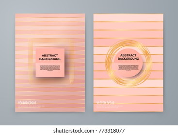 Brochure template with rose goldbackground. cover backdrop for banner or poster design