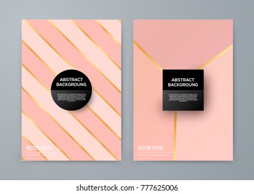 Brochure template with rose goldbackground. cover backdrop for banner or poster design