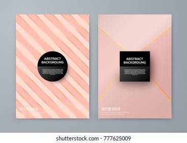 Brochure template with rose goldbackground. cover backdrop for banner or poster design