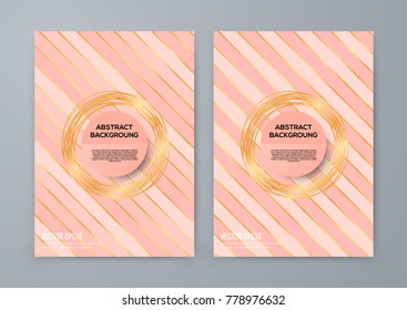 Brochure template with rose goldbackground. cover backdrop for banner or poster design