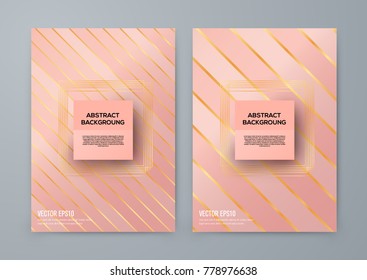 Brochure template with rose goldbackground. cover backdrop for banner or poster design