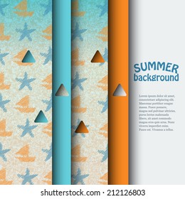 Brochure template with sea background. Eps10 Vector illustration