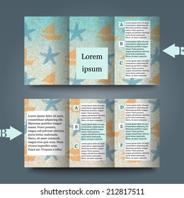 Brochure template with sea background. Eps10 Vector illustration