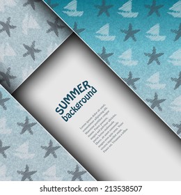 Brochure template with sea background. Eps10 Vector illustration