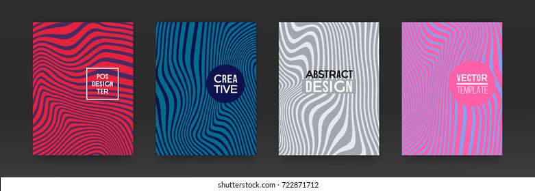 Brochure template set with marble background of marbling texture for banner, poster or magazine cover design. Vector abstract creative background with liquid watercolor color splash backdrop