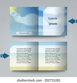Brochure template with summer background. Eps10 Vector illustration