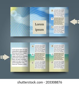 Brochure template with summer background. Eps10 Vector illustration