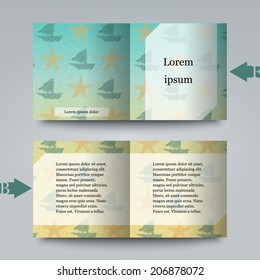 Brochure template with summer background. Eps10 Vector illustration