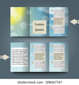 Brochure template with summer background. Eps10 Vector illustration