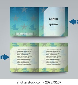 Brochure template with summer background. Eps10 Vector illustration