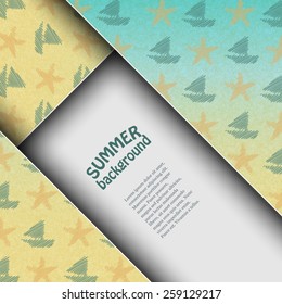Brochure template with summer background. Eps10 Vector illustration