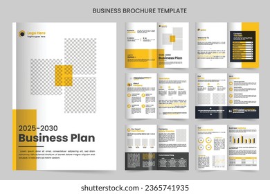 Brochure template  tellow layout design and corporate minimal multipage brochure template design