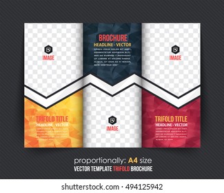 Brochure Template, Trifold Design. Business Leaflet, Magazine Cover