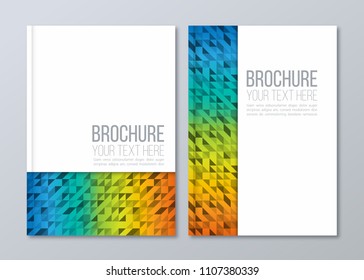 Brochure template vector. Corporate business stationery design. Modern geometric flyer backgrounds.
