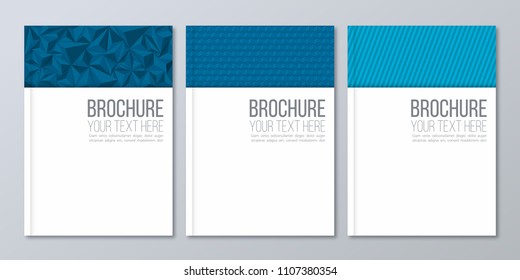 Brochure template vector. Corporate business stationery design. Modern geometric flyer backgrounds.