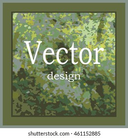 brochure template. Vector flyer, artistic universal card. Hand Drawn creative textures. Design for postcard, invitation, placard. Green abstract background with abstract leaves for cover