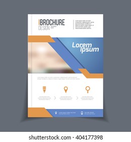 Brochure template vector illustration, cover design annual report, magazine, flyer or booklet in A4. Advertising brochure template.