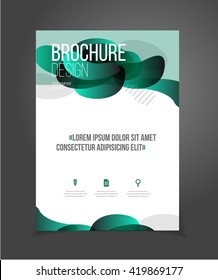 Brochure template vector illustration, cover design annual report, magazine, flyer or booklet in A4. Advertising brochure template