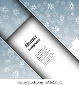 Brochure template with winter background. Eps10 Vector illustration