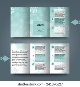 Brochure template with winter background. Eps10 Vector illustration