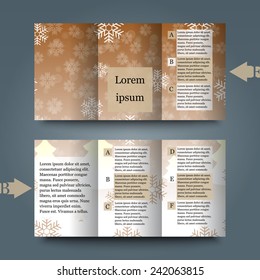 Brochure template with winter background. Eps10 Vector illustration