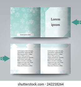 Brochure template with winter background. Eps10 Vector illustration