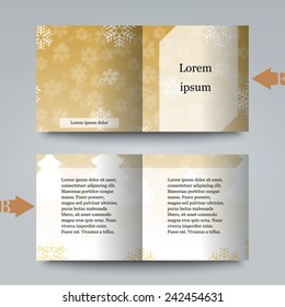 Brochure template with winter background. Eps10 Vector illustration