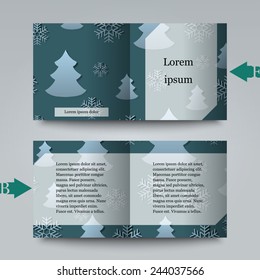 Brochure template with winter background. Eps10 Vector illustration