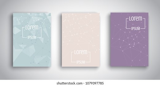 Brochure templates with abstract low poly designs