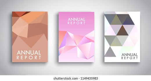 Brochure templates with abstract low poly styled designs