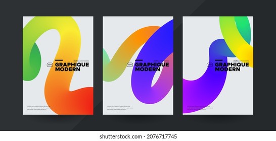 Brochure templates and Colorful Wavy shapes  Vector illustration 