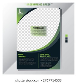 BROCHURE WITH A “GO GREEN” THEME, FEATURING PREDOMINANTLY GREEN AND NAVY COLORS