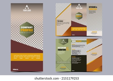 
brochure with three folds front and back