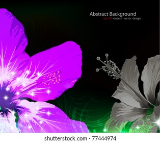 Brochure vector background, abstract flower art