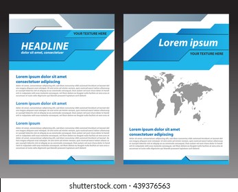 Brochure vector blue  Flyer design Layout template, size A4, Front page and back page