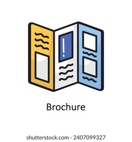 Brochure vector Filled outline doodle Design illustration. Symbol on White background EPS 10 File 