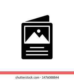 Brochure vector icon, flyer symbol. Simple, flat design for web or mobile app