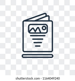 Brochure vector icon isolated on transparent background, Brochure logo concept