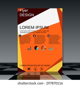 Brochure vector template. Booklet, business report, magazine cover, flyer, poster, banner, placard, abstract vector design