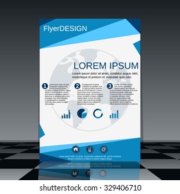 Brochure vector template. Booklet, mockup, business report, magazine cover, flyer, placard, banner, poster vector design. A4 format.